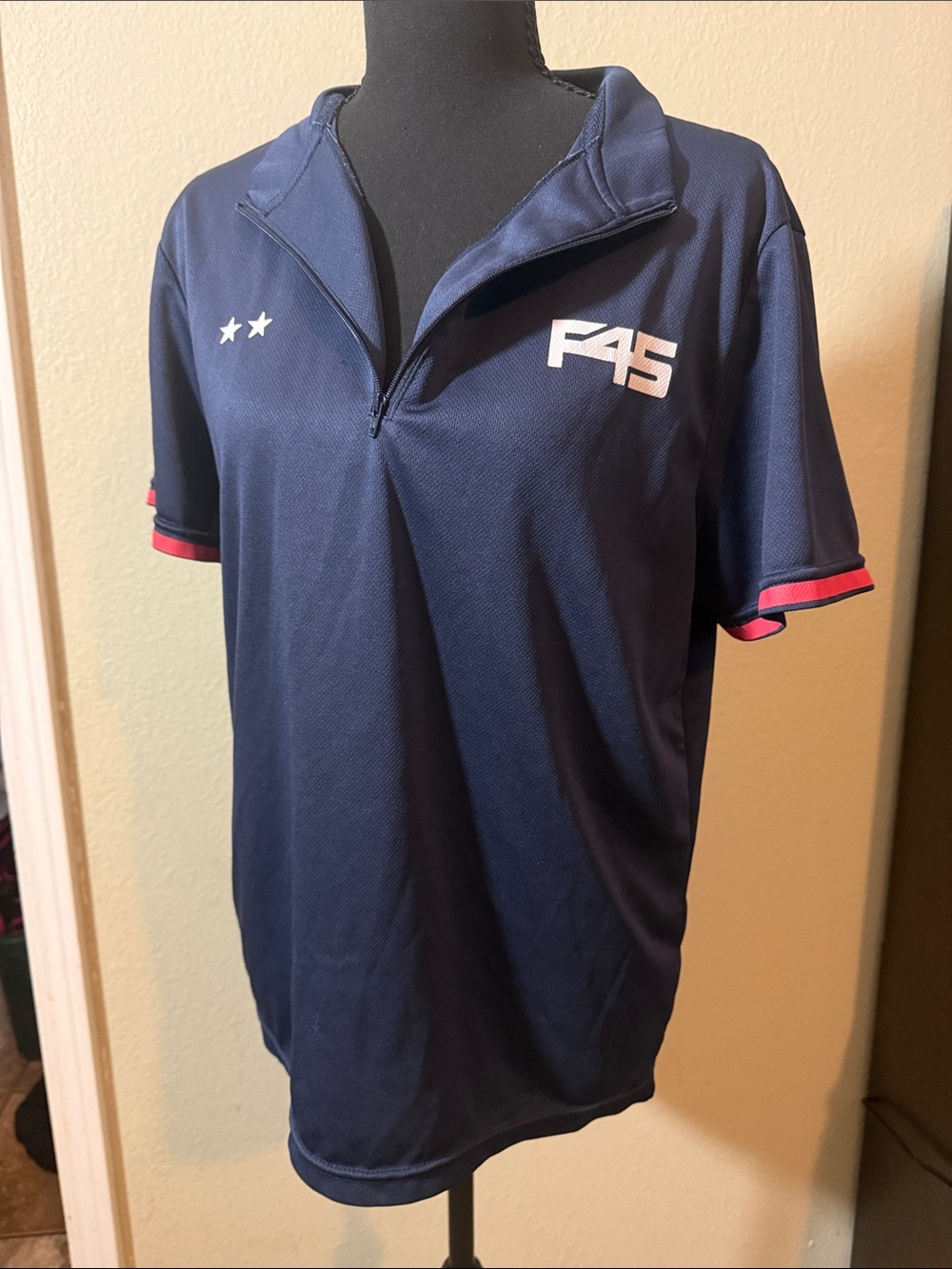 F45 Women's Navy Performance Zip-Front Top
